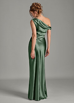 Azazie Emerson Morsiusneito Mekot Mrenneito Olkapään ulkopuolella Metallinen satiini Lattian pituus Pukeutua image2