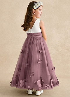 Azazie Vi Flower Girl Dresses Vintage Mauve A-Line Sleeveless Tulle Dress image4