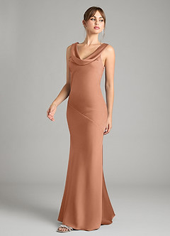 Azazie Rylina Bridesmaid Dresses Bronzer Mermaid Stretch Satin Dress image4