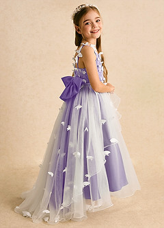 Azazie Darlina Robe Demoiselle D'honneur Fillette Robe Princesse en Tulle Dentelle Ivoire Tahiti image1