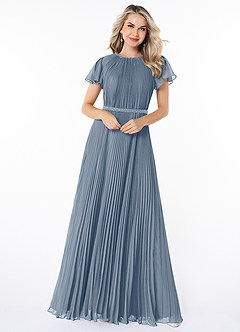 Azazie Kara Abiti da damigella modesti Abito A-Line Plissettato Chiffon Floor-Length image4