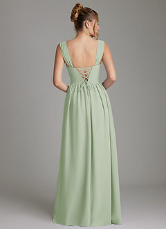 Azazie Caterina Bridesmaid Dresses Dusty Sage A-Line Corset Chiffon Dress image6