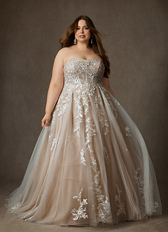 Azazie Keri Suknie ślubne Suknia balowa Bez ramiączek Sznurówka Pociąg sądowy Sukienka image11