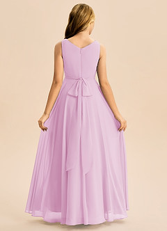 Azazie Mannie Junior A-Linie Plissee Chiffon Kleid Bonbonrosa image2