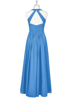 Azazie Claudia Bridesmaid Dresses Blue Jay A-Line Sweetheart Neckline Chiffon Dress image8