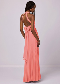 Barbie ♥ Azazie Bridesmaid Dresses Coral A-Line Pleated Chiffon Dress image6