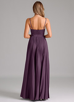 Azazie Akiko Bridesmaid Dresses Plum A-Line Sweetheart Neckline Stretch Satin Dress image2