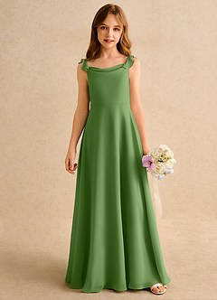 Azazie Puppy Girls Formal Flower Girl Dresses Basil A-Line Pleated Chiffon Dress image5