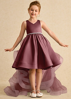 Azazie Julietta Blumenmädchenkleider Ballkleid Cabrio Tüll Kleid Wüstenrose image2