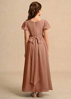 Azazie Joss Flower Girl Dresses Bronzer A-Line with Sleeves Chiffon Dress image6