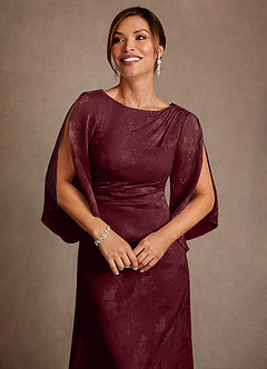 Azazie Anaheim 신부의 어머니 드레스 쉬스 주름진 플로럴 번아웃 플로어 길이 드레스 image5