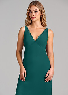 Azazie Tianna Final Sale Peacock Sheath Chiffon Dress image6