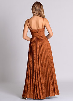 Azazie Mariana Bridesmaid Dresses Burnt Orange A-Line Strapless Floral Burnout Convertible Dress image8