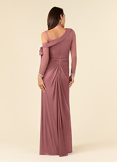 Azazie Marna Kleider für die Brautmutter Etui One-Shoulder Gittergewebe Kleid Wüstenrose image2