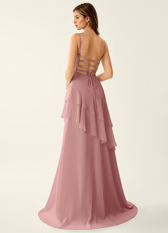 Fiorella Light Pink Chiffon Ruffled A-line Prom Dress image2