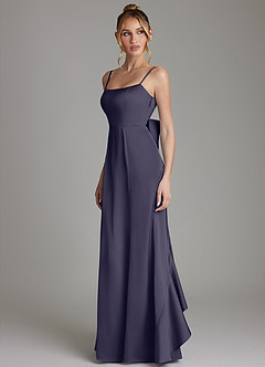 Azazie Zherra Bridesmaid Dresses Stormy Mermaid Bow Stretch Satin Dress image2