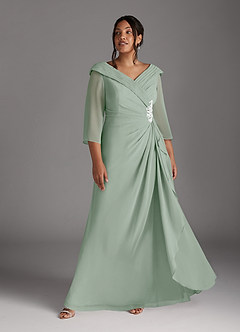 Azazie Jaycee Mother of the Bride Dresses Agave A-Line Chiffon Dress image9
