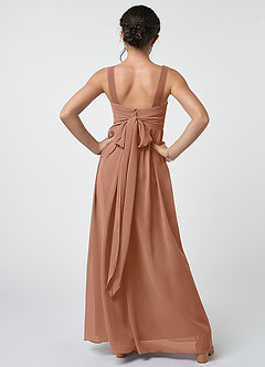 Azazie Kora Junior Bronzer A-Line Pleated Chiffon Dress image2