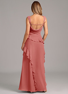 Azazie Sloane Bridesmaid Dresses Antique Rose A-Line Sweetheart Neckline Chiffon Dress image2