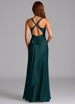 Azazie Hati Abiti da Damigella Abito Sirena in Raso Elasticizzato Pino image7