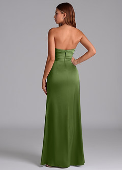 Azazie Claudelle Suknie dla druhen Syrena Bez ramiączek Satyna elastyczna Do ziemi Sukienka image7