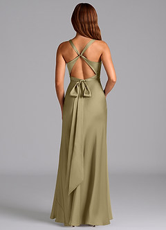 Azazie Hati Brudtärnklänningar Klä av Sjöjungfru i Stretch Satin Mossgrön image7