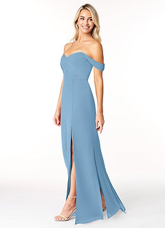 Azazie Joretta Bridesmaid Dresses Steel Blue A-Line Sweetheart Neckline Chiffon Convertible Dress image4