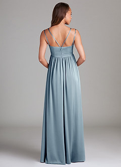 Azazie Emree Maternity Bridesmaid Dresses A-Line Stretch Satin Floor-Length Dress with Pockets image2