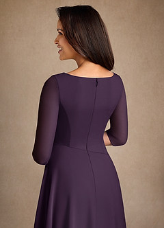 Azazie Durant Mother of the Bride Dresses Plum A-Line Pleated Chiffon Dress image5