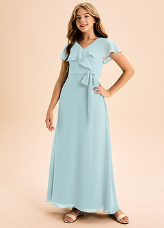 Azazie Lainey Junior Mist A-Line with Pockets Chiffon Dress image5