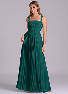 Azazie Mina Suknie dla druhen Linia A Pofałdowany Szyfon Do ziemi Sukienka image1