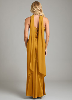 Azazie Sorrel Bridesmaid Dresses Butterscotch Mermaid Strapless Stretch Satin Convertible Dress image9