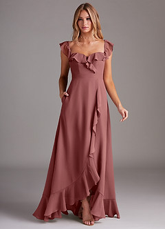 Azazie Lyra Bridesmaid Dresses Amethyst A-Line Chiffon Convertible Dress image3