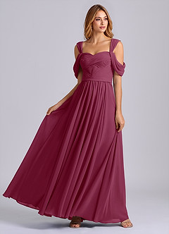 Azazie Koa Venta Final Vestido de Mora de Gasa de Corte en A con Vestidos sin tirantes image5