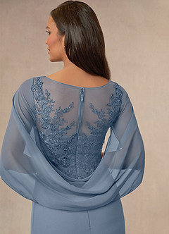 Azazie Hera Mother of the Bride Dresses Twilight A-Line Lace Capelet Chiffon Dress image4