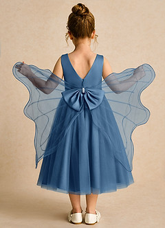 Azazie Pear Flower Girl Dresses Twilight Ball-Gown Bow Tulle Dress image1