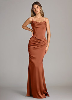 Azazie Sorrel Bridesmaid Dresses Cedar Rose Mermaid Strapless Stretch Satin Convertible Dress image6