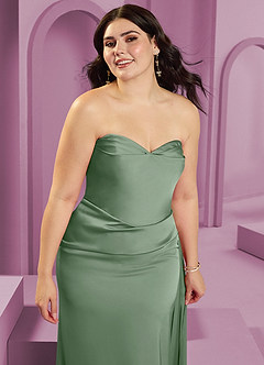 Barbie ♥ Azazie Final Sale Matcha Sheath Strapless Stretch Satin Convertible Dress image15