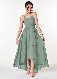 Azazie Catalina Junior Amethyst A-Line Ruched Chiffon Dress image1