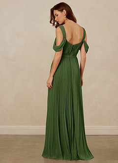 Christian Siriano Bridal for Azazie 1013 Bridesmaid Dresses Olive A-Line Off the Shoulder Chiffon Dress image4
