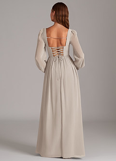 Azazie Maree Bridesmaid Dresses Frost A-Line Corset Chiffon Dress image6
