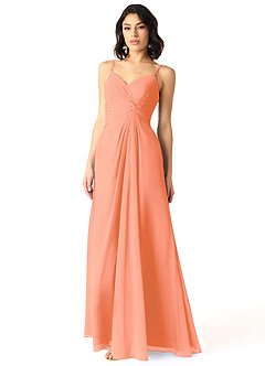Azazie Aubrielle Final Sale Sunset A-Line Pleated Chiffon Dress image3
