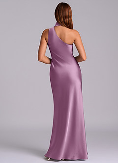 Azazie Seona Robes de demoiselle d'honneur Robe Sirène en Satin extensible Une épaule Glycine image4