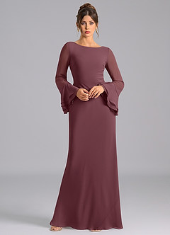 Azazie Leone Bridesmaid Dresses Sangria Mermaid Corset Chiffon Dress image3
