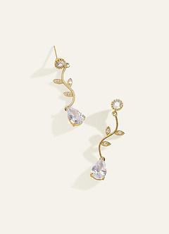 front Wavy Crystal Vine Jewelry Set