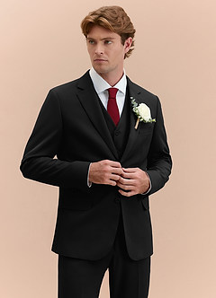 front James Black Structured Stretch 3-piece suit