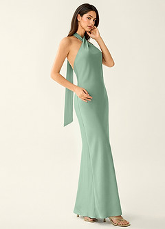 Manllanda Agave Green Bows Satin Prom Dress image6