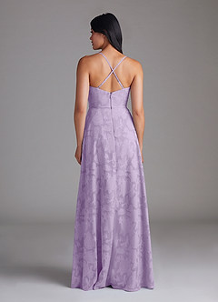 Azazie Naeem Robes de demoiselle d'honneur Robe Trapèze en Blumen-Burnout Lilas image3