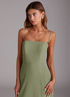 Azazie Wren Bridesmaid Dresses Pistachio A-Line Side Slit Chiffon Convertible Dress image6