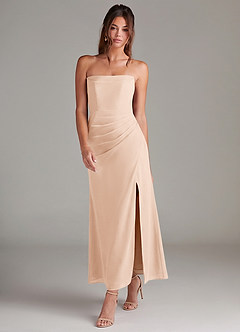 Azazie Leonis Abiti da Damigella Abito Convertibile Sirena in Chiffon Senza Cinturino Rosa Inglese image7